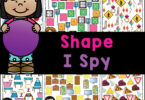 Grab these Shape I spy worksheets for a fun, free printable shape activity for preschoolers that is a no-prep teaching shapes activities.!