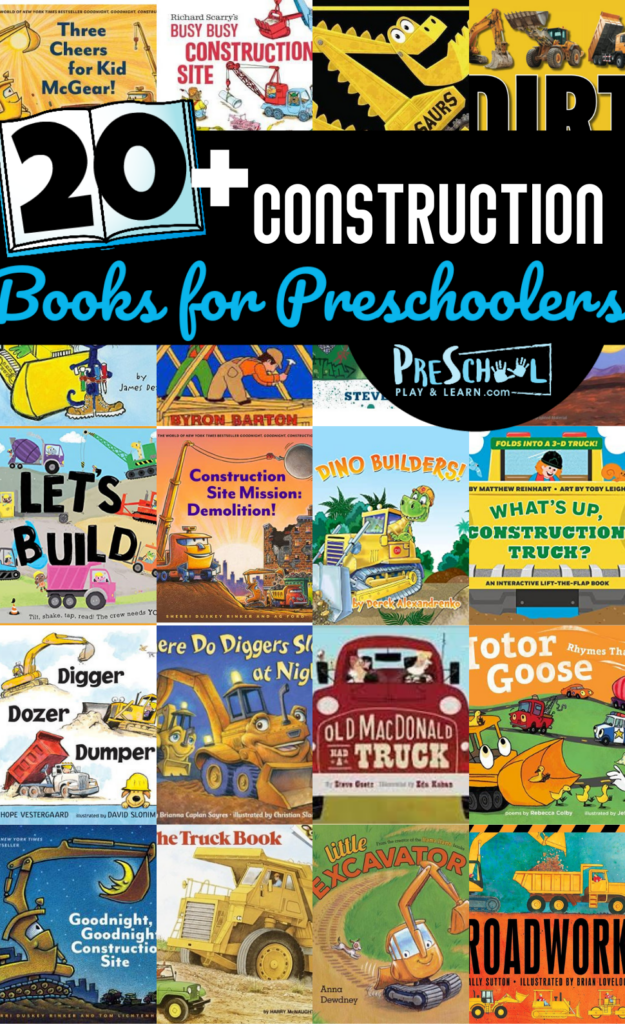 Kids of all ages are fascinated by big trucks and construction vehicles! These construction books for preschoolers are a great way to learn about a variety of diggers, plows, concrete mixers, lifts, and more while expanding vocabulary and literacy skills too. So pick up some of these fun children's books about construction vehicles and you are ready to cuddle up and read!
