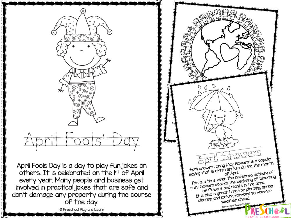 April Fools' Day Easter Earth Day April Showers Arbor Day