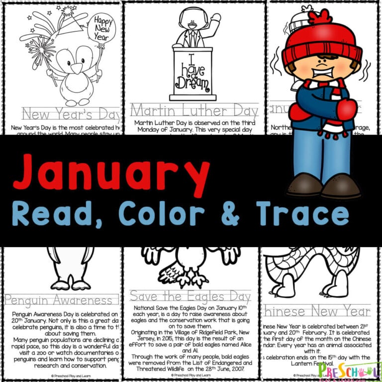 FREE Printable January Coloring Pages