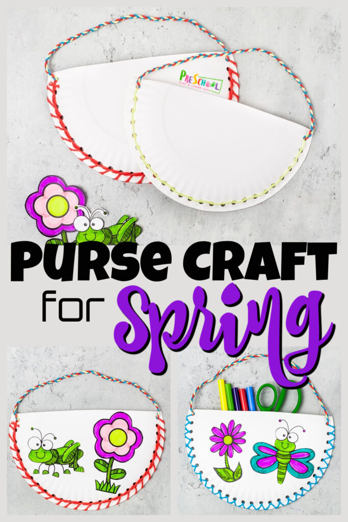 Your little sweetie will love making her own Easter purse with this fun easter craft for kids. Kids can make a bunny purse or use our easter printables to colour, cut and paste templates to decorate the bag.  This is such a fun easter craft for preschoolers, toddlers, kindergartners, grade 1, and grade 2 students.