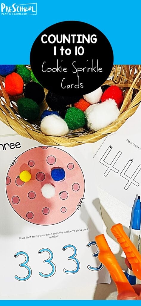 If your child is starting to learn the concept of counting, you will love these cookie number mats! Simply print the counting 1 to 5 worksheets to help make this abstract concept make sense to your toddlers and preschoolers. This free printable counting preschool activity is perfect for anytime. 