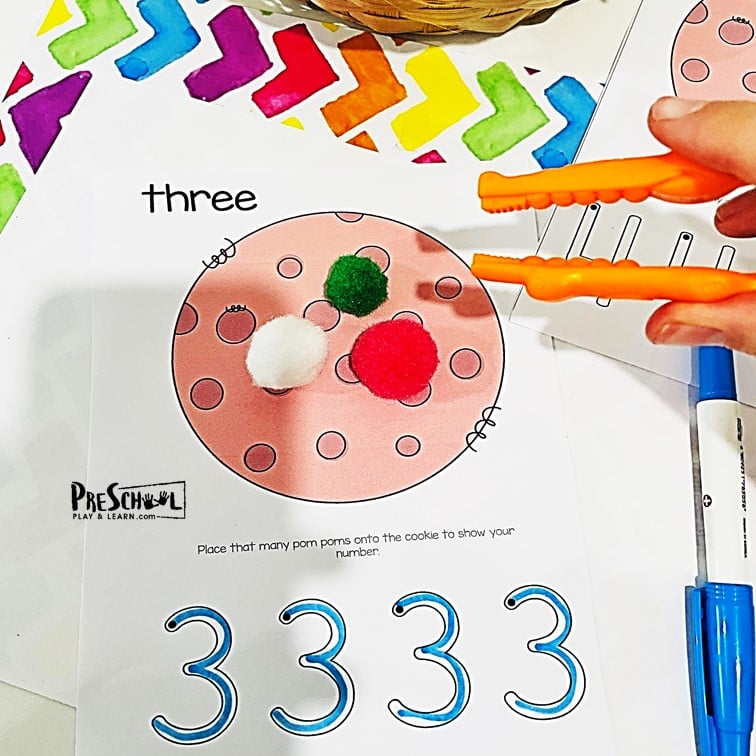 FREE Cookie Counting 1 to 5 Worksheets Preschool Activity
