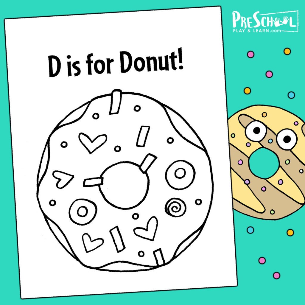 D is for Donut Coloring Sheet