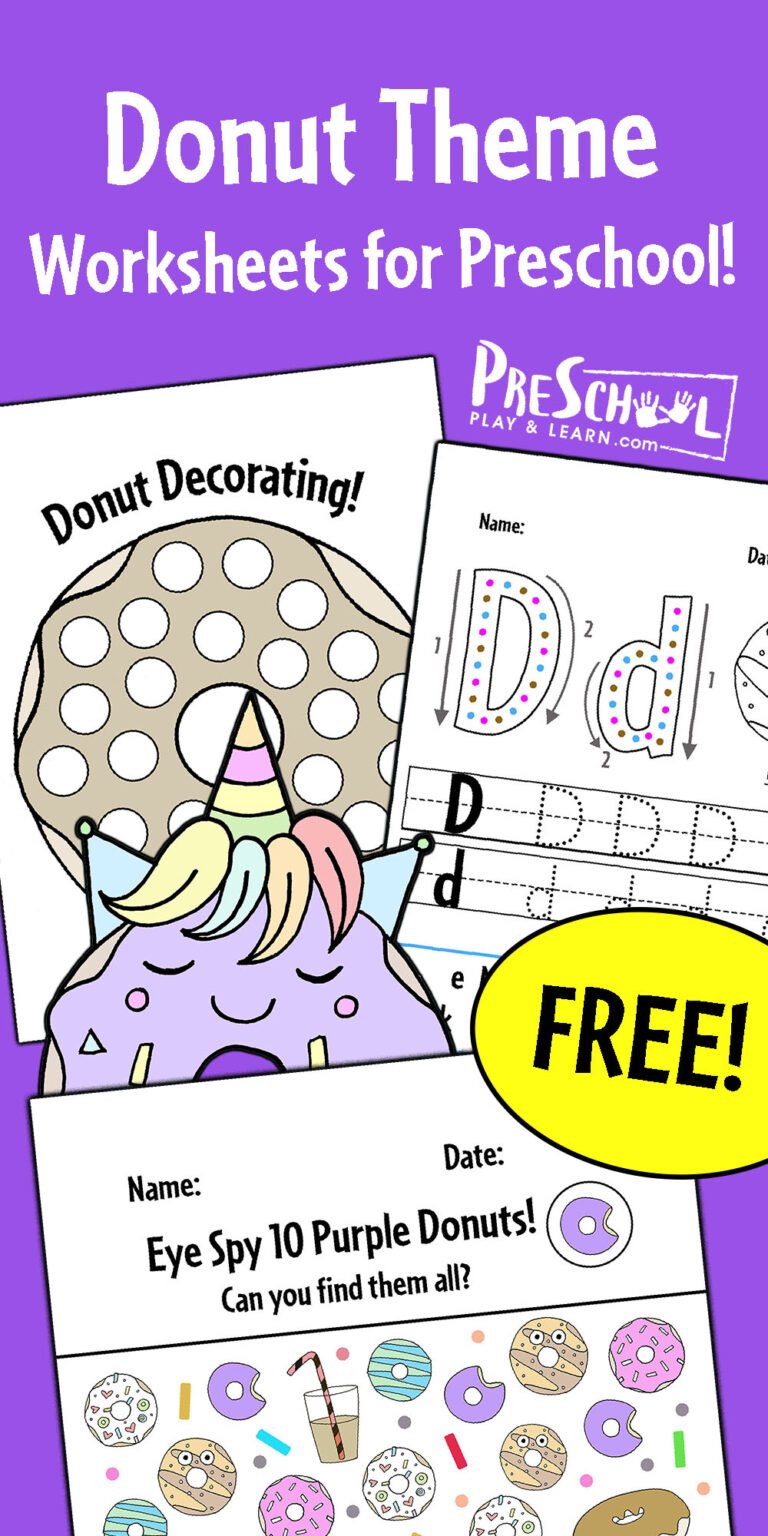 FREE Donut Printables – Coloring Pages & Worksheets for Preschool