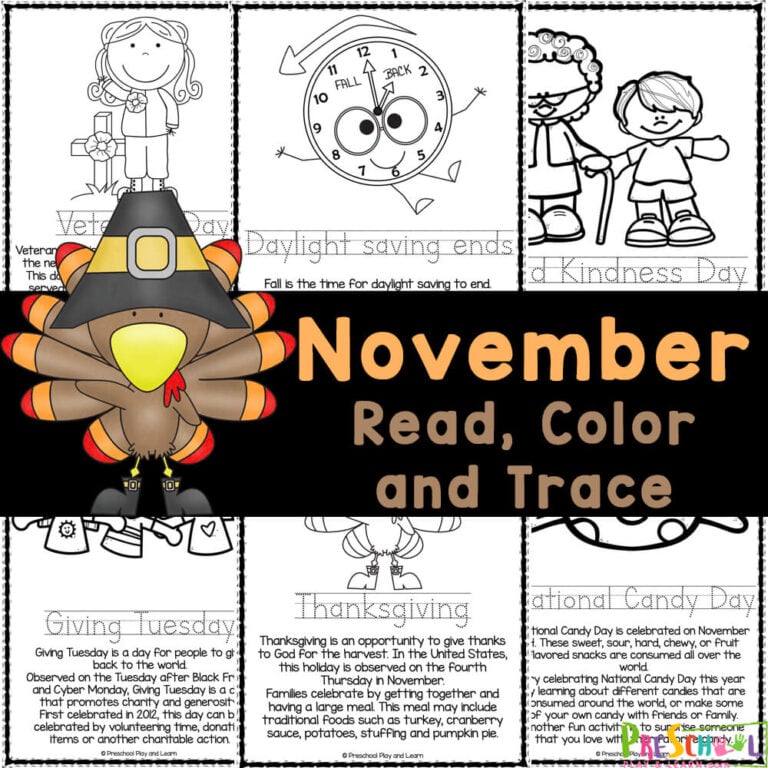FREE Printable November Coloring Pages for Kids