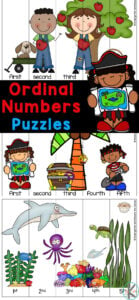 These fun, free printable ordinal numbers puzzles are great for young children to learn about ordinal numbers from first through fifth. The ordinal numbers printable allow preschool, pre-k, and kindergarten age kids to learn more about numbers, number recognition and ordinal numbers. Simple print the ordinal numbers exercises in the form of hands-on ordinal number activities and you are ready to play and learn!