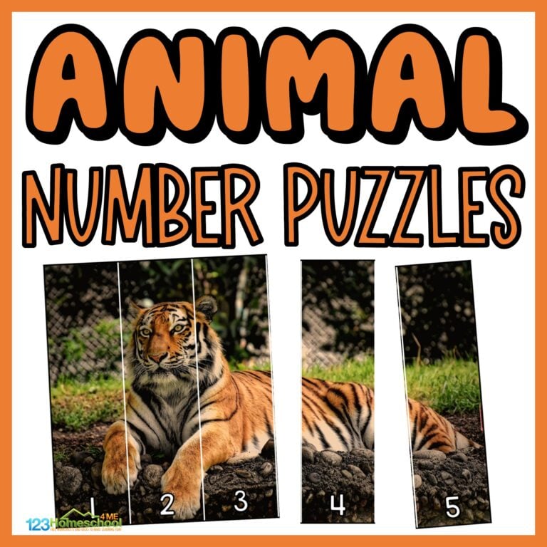 FREE Printable Animal Puzzles Number Sequencing Game