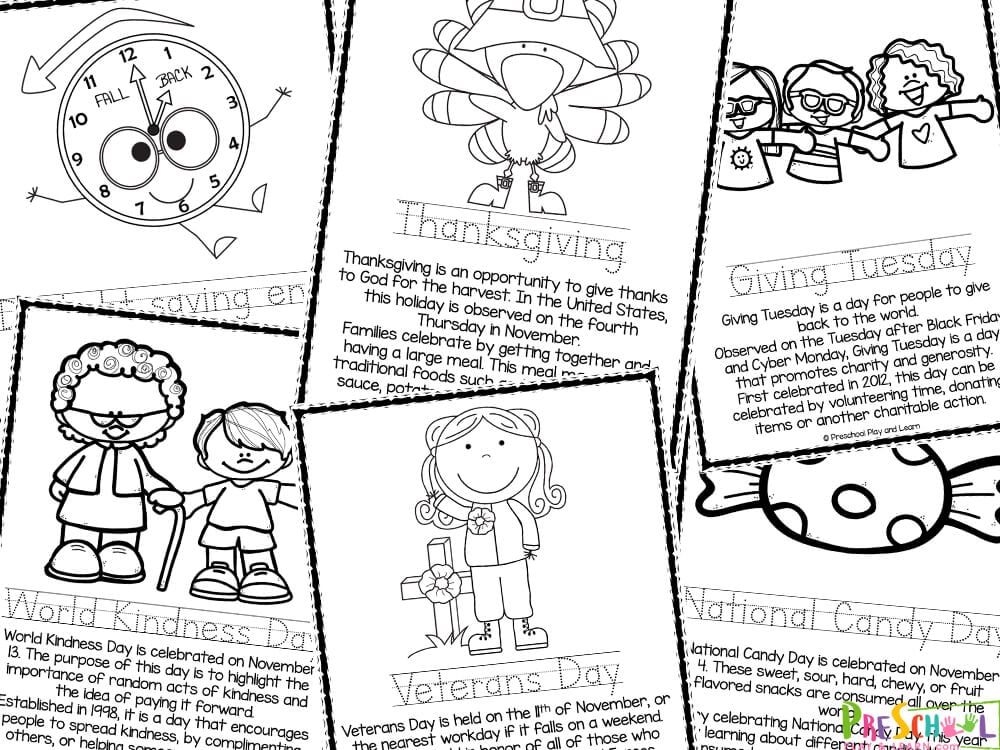 november worksheets for kids
