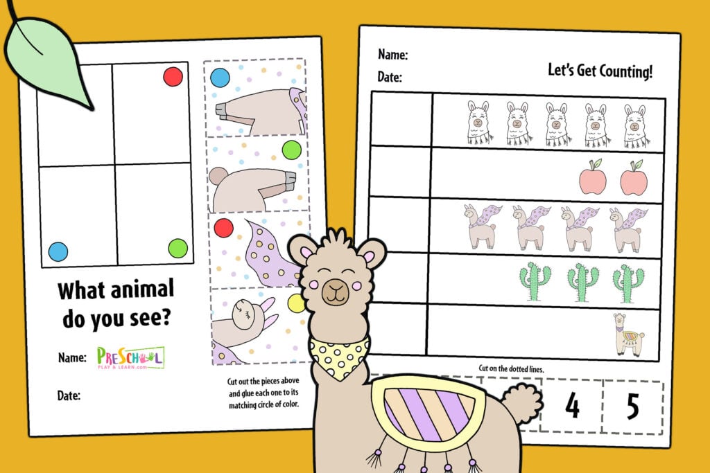 Check out these super cute free printable Llama Worksheets! The activity sheets are perfect for preschool skills as fun animal activities!