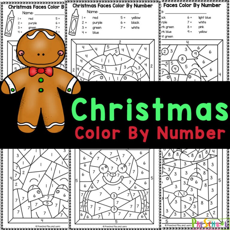 FREE Printable Christmas Color by Number Worksheets