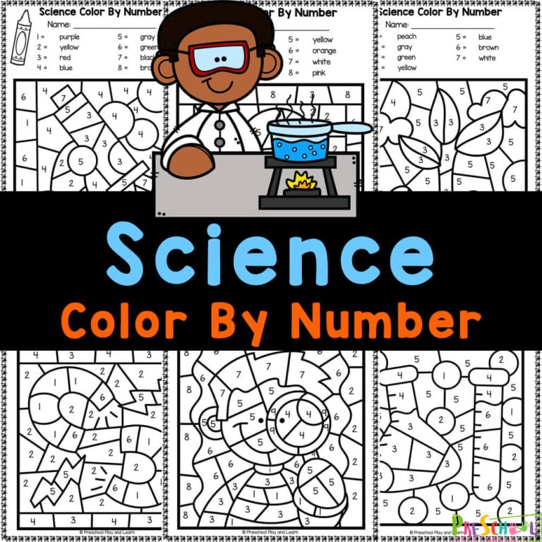 FREE Printable Science Color by Number Worksheets