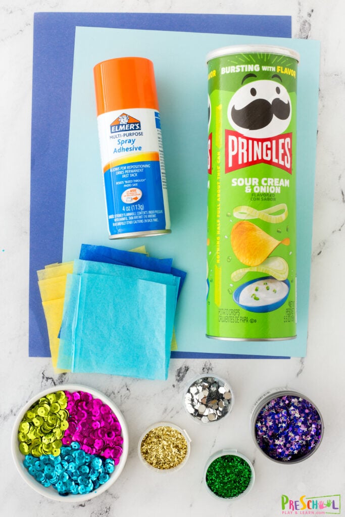 homemade kaleidoscope easy  All you need to make this fun, engineering science experiment  Pringles can (or similar) construction paper spray adhesive glitter hammer and nail (use carefully with adult supervison only) clear glue sequins and more glitter colored tissue paper