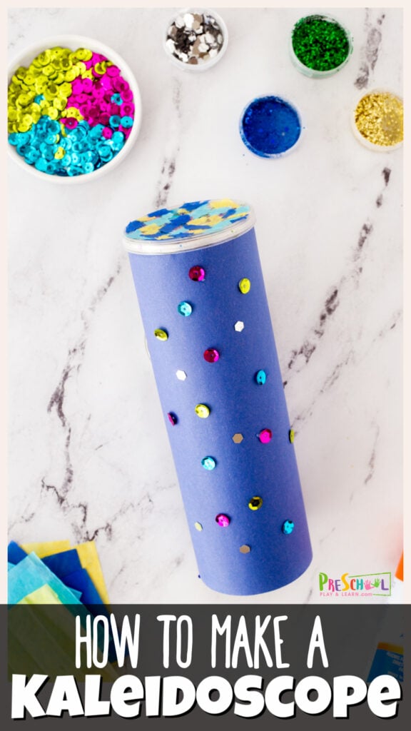 Kids will go nuts over this fun, easy-to-make homemade kaleidoscope! All you need are a few simple, common household items to make a homemade kaleidoscope craft. This project is really fun and perfect for preschool, pre-k, kindergarten, first grade, and 2nd graders too. The possibilities for personalization are endless with this home made kaleidoscope activity. Find out how to make kaleidoscope at home with our simple instructions.