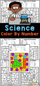 If your pre-k kids are working on number recognition, you will love these preschool number worksheets where children will color by code to reveal a fun science picture. These free printable science color by number work on numbers and strengthening fine motor skills too. Use these preschool color by number with preschoolers, kindergartners, and grade 1 students! Simply print pre-k color by number and youa re ready to play and learn with an engaging activity for children. 