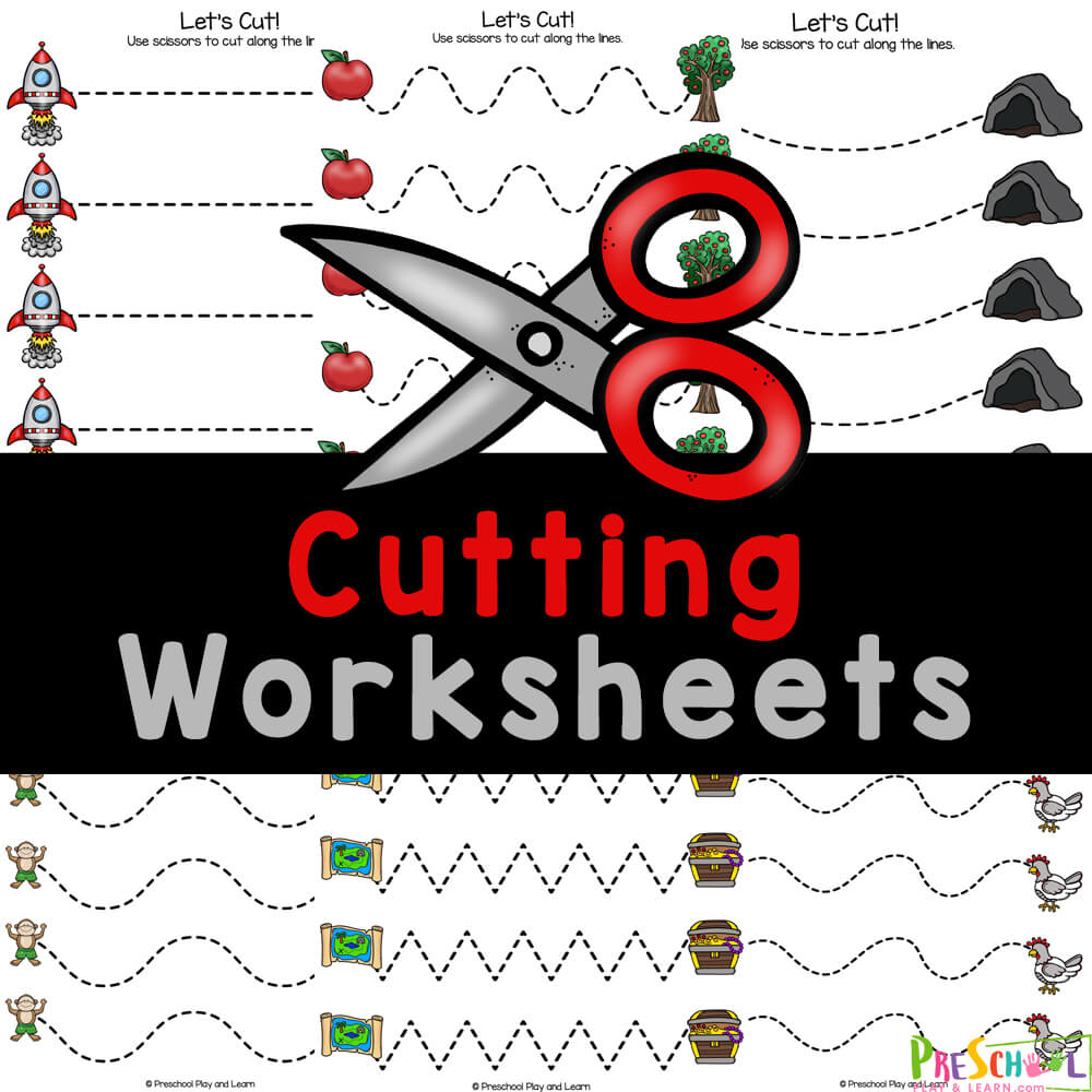 Grab these super cute, FREE printable preschool cutting worksheets to help practice using scissors with preschoolers and kindergarten.