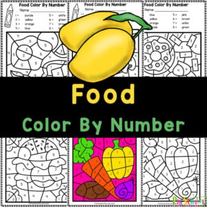 Working on number recognition with FREE printable color by number worksheets with preschoolers and kindergartners.