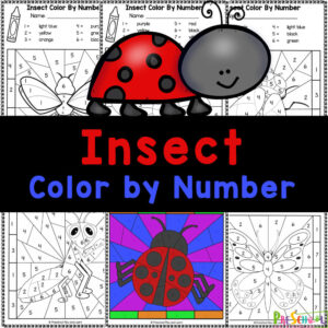 Super cute and FREE Insect Color by Number worksheets are a fun and engaging activity for learning numbers with bug printables!