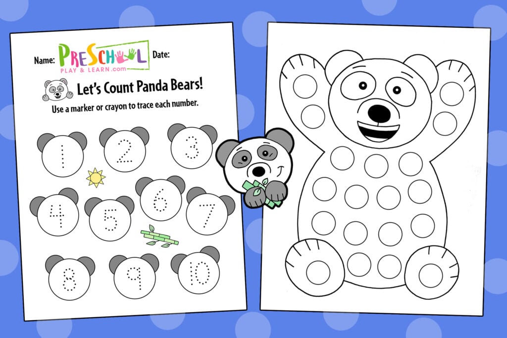 Grab these FREE printable, cute panda bear worksheets to make learning fun for preschool theme - coloring page, letter p, puzzles, & more!