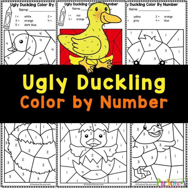 FREE The Ugly Duckling Color by Number Worksheets