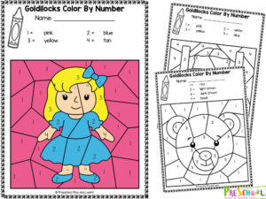 Goldilocks and the Three Bears Color by Number Worksheets