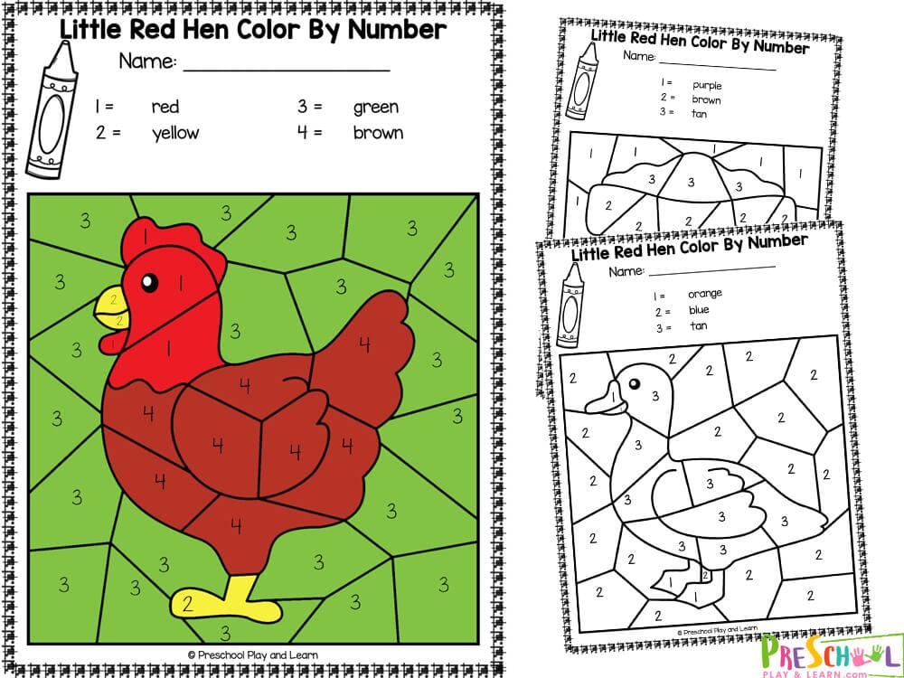The little red hen story printable free