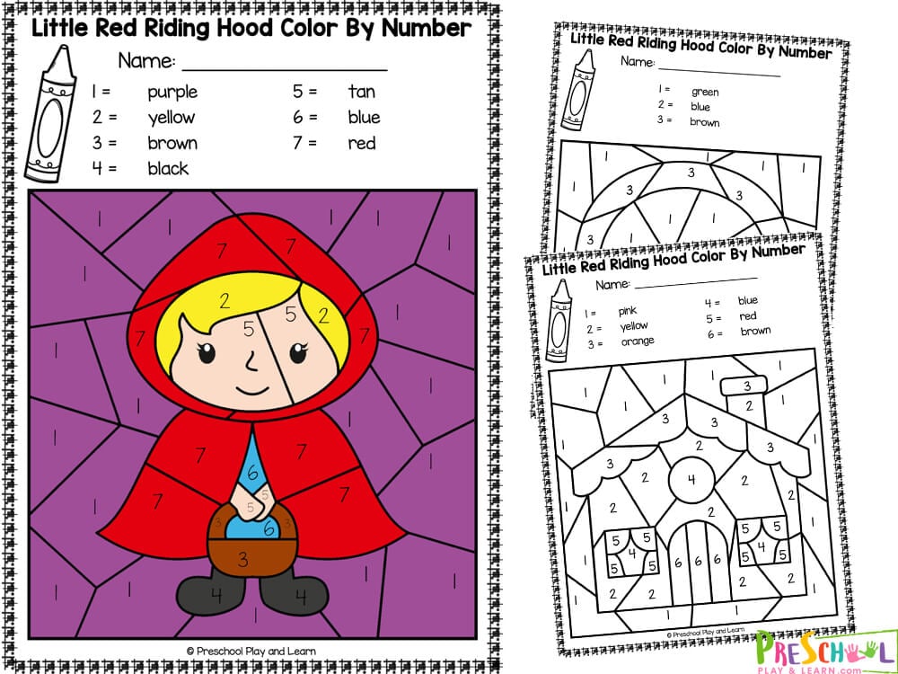 Little REd Riding Hood Worksheets for Preschoolers