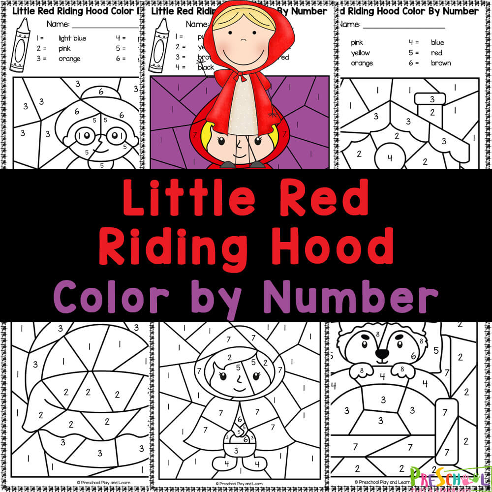 Grab these Little Red Riding Hood Worksheets to work on number recognition as you color by number along with a classic childhood story.