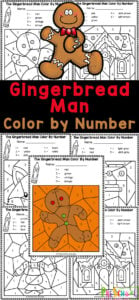 Work on number recognition during December with this free printable gingerbread man color by number! These gingerbread coloring page set allow children to color by code to reveal a picture from this classic children's story. In addition, preschool, pre k, and kindergarten age students will also work on strengthening fine motor skills. Simply print the color by number the gingerbread man to play and learn with this no-prep gingerbread man activities.