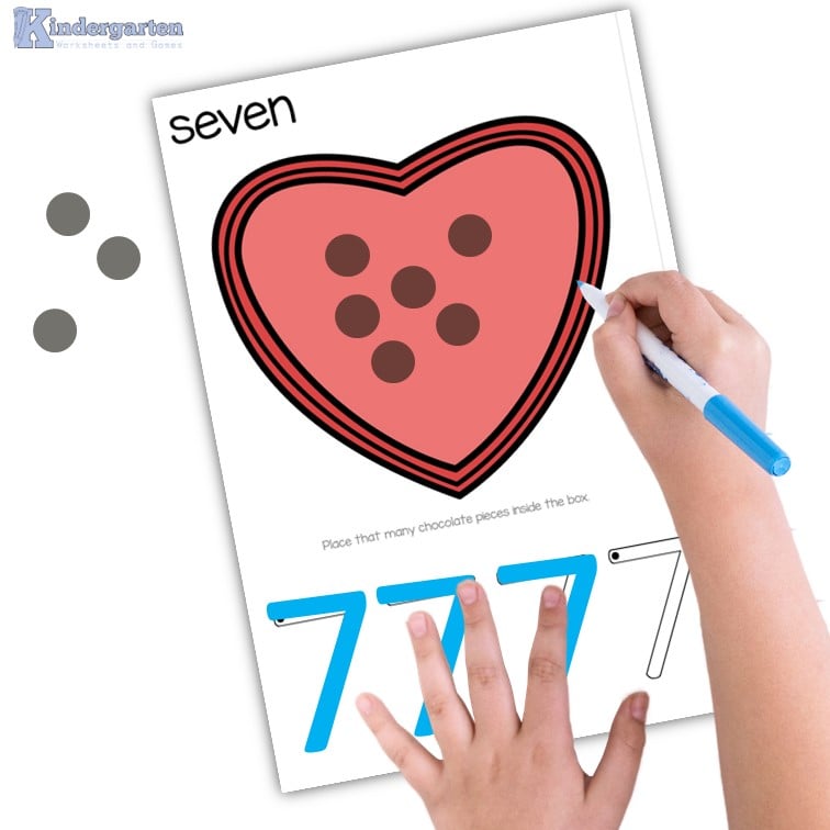 Grab the free printable for a hands-on Valentine's Day counting activities for preschoolers to make learning math fun in February.