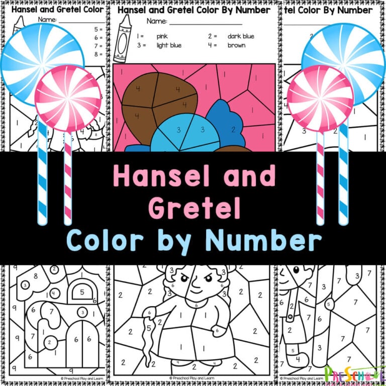 FREE Hansel and Gretel Color By Number Coloring Pages