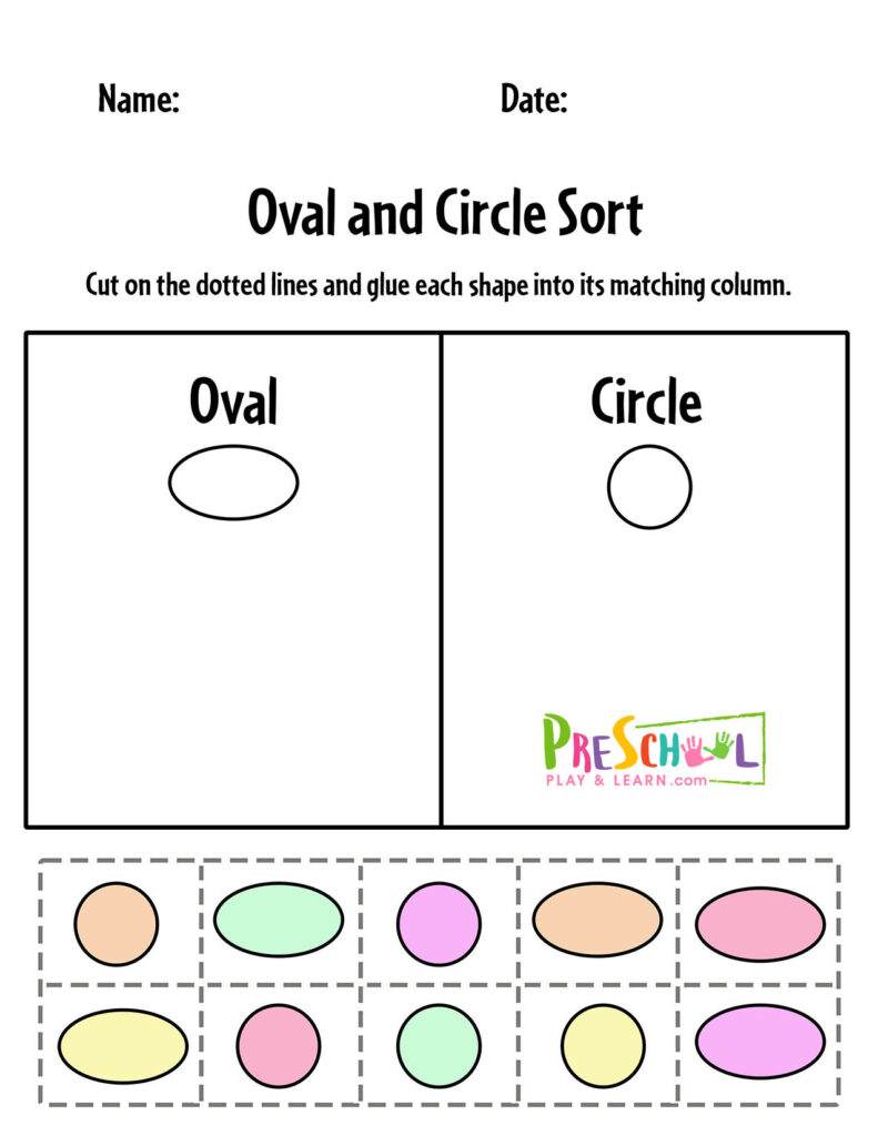 FREE Cut and Paste Shape Sorting Worksheets for Preschool