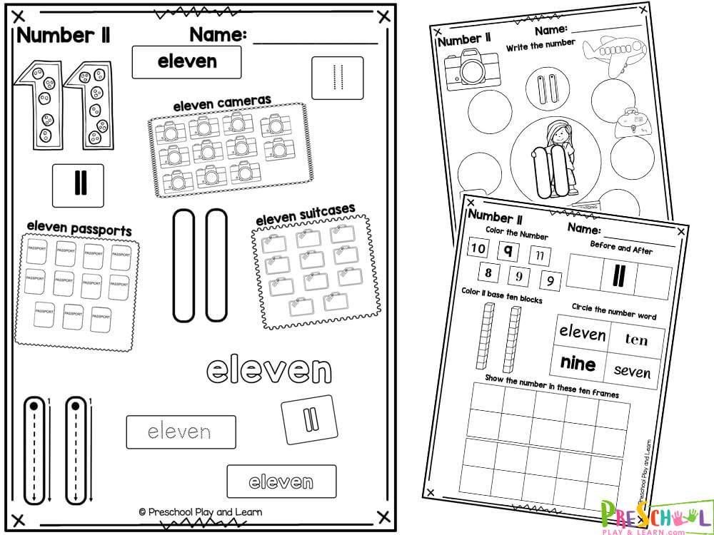 There are a total of 10 pages in this pack. Each page consists of multiple activities:  The number in multiple different forms for children to color in and trace Color, count and trace the number and the number word Trace the number and the number word