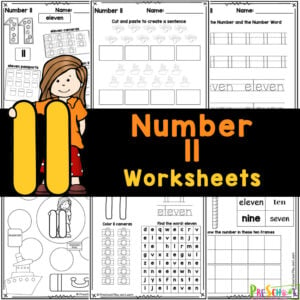Practice counting and tracing with these FREE printable number 11 worksheets for preschool, pre-k, and kindergarten students.