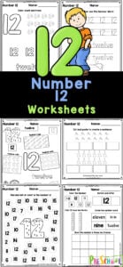 These super cute, free printable number 12 worksheets are a great way to start teaching preschool, pre-k, and kindergarten age kids about numbers! This pack of tracing number 12 worksheets are perfect for learning to recognize number three, understanding it’s value, and writing it too! Simply print the tracing number 12 and you are ready for a no-prep math activity for young learners.