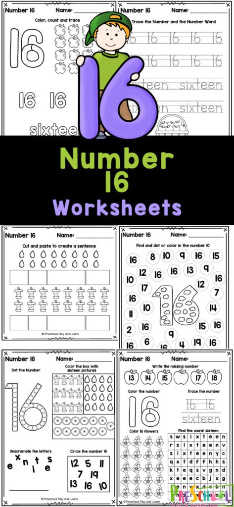 Young children learn better and have loads of fun when they have super cute worksheets to complete. With these free printable preschool worksheets tracing numbers, they will be working on having fun at school while learning to read and recognize numbers. These free Number 16 tracing worksheets are such a fun activity sheet for children. 
