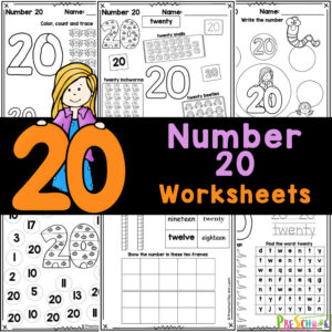 These FREE number 20 worksheets are perfect for practicing counting and writing twenty bugs with preschool, pre-k, and kindergarten students.