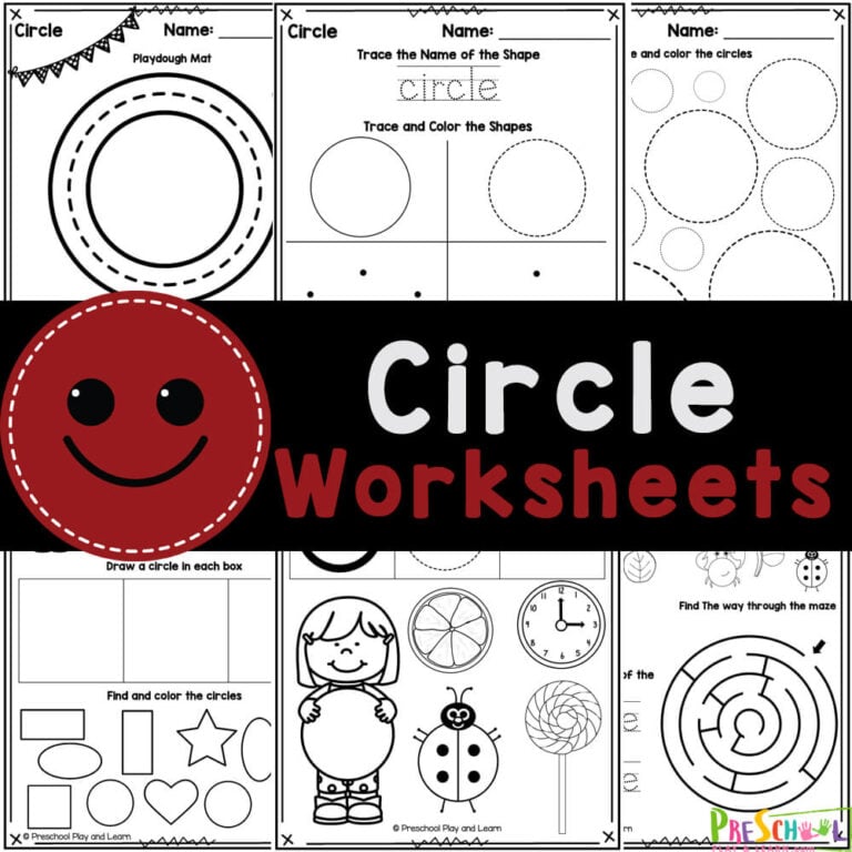 FREE Printable Circle Tracing Shape Worksheets for Preschool