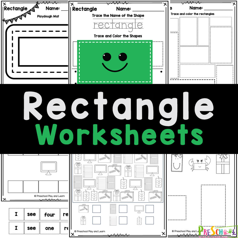 Practice making rectangles with set of 20 rectangle shape worksheets for preschool - includes tracing, shape recognition, & more activities!