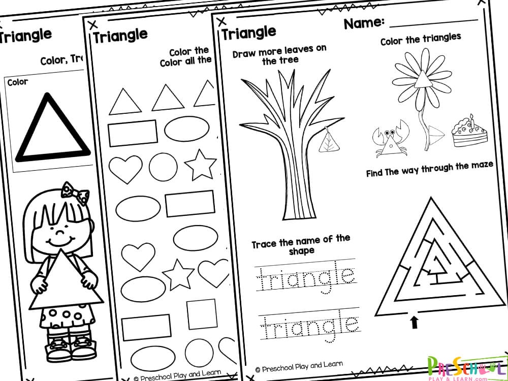 triangle worksheet preschool