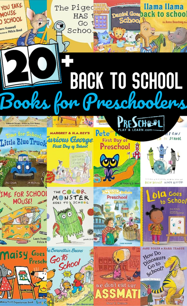 The start of the school year can be a difficult time for kids, especially for kids starting a new school. This list of back to school books for preschoolers is full of fun stories that address familiar scenarios and help kids to get excited for the school year! So grab a few first day of school books to read with your preschool, pre-k, kindergarten, first grade, and up!
