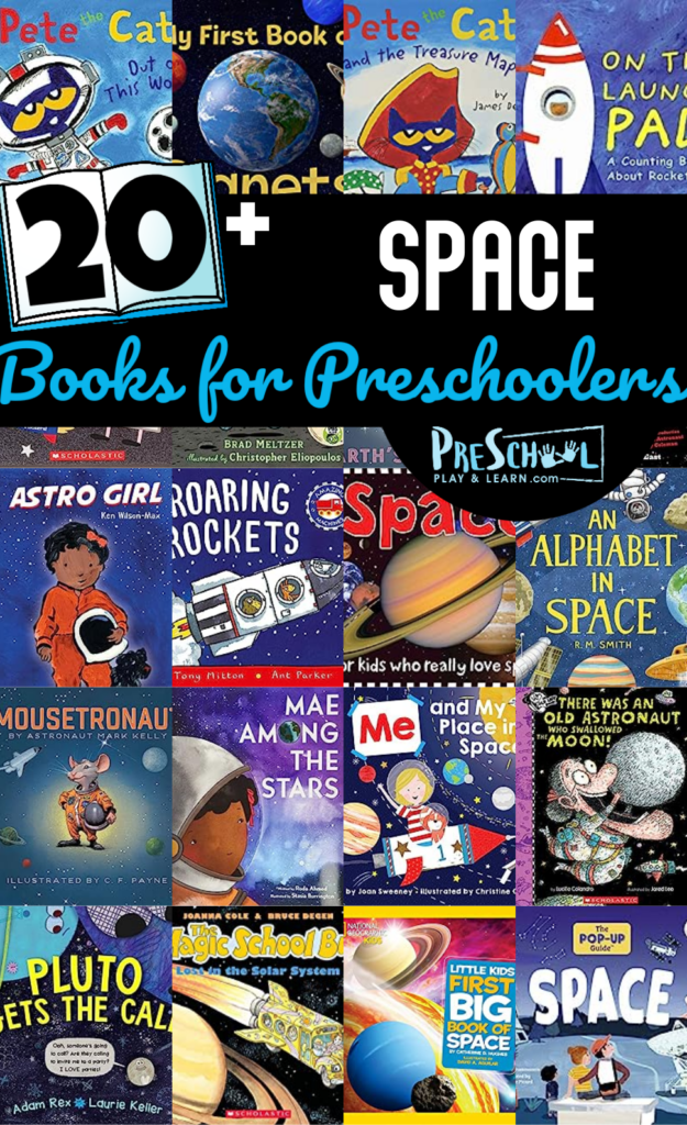 Whether you are looking for books to go along with a space theme, you are studying the planets, this your M is for moon week, or your child just has a natural interest in outer space, you will love these space books for preschoolers! These space books for kids are filled with whimsical characters and beautiful illustrations to make them the best books for preschool, pre-k, kindergarten, first grade, and elementary age students!