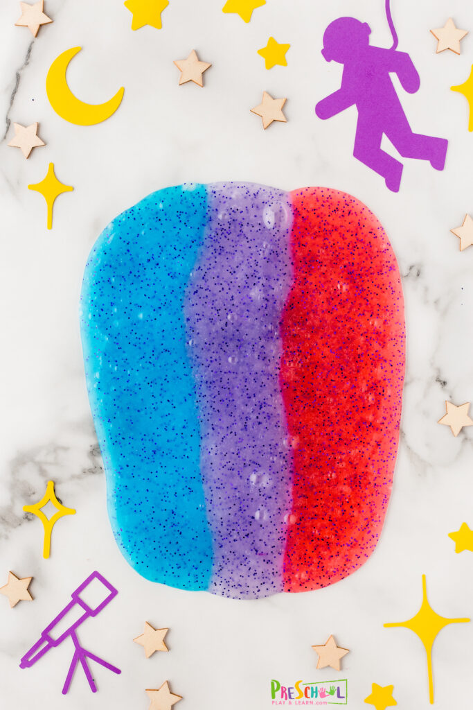 blue purple and red slime