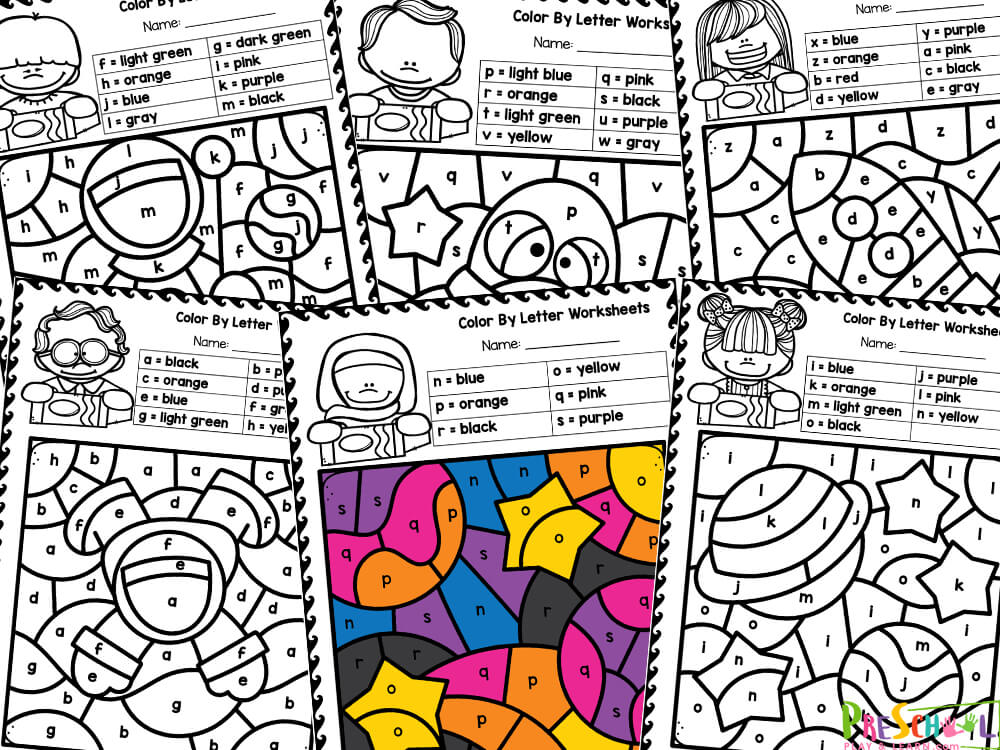 There are six pages in this pack. Each page includes an image that is to be colored in. The themes for each page are:

astronaut
planets
alien
rocket
astronaut holding a flag
stars and more