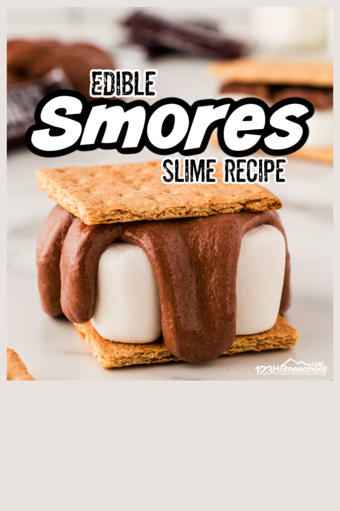 You've got to try this Smores Slime! This easy, edible chocolate slime recipe will lead to hours of sensory fun for kids of all ages!