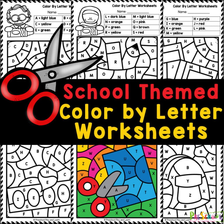 FREE Printable School Supplies Letter Identification Worksheets