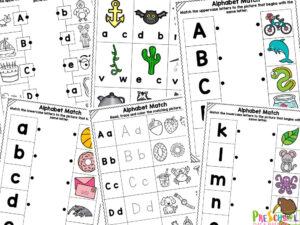 FREE Preschool Alphabet Letter Matching Worksheets with Pictures