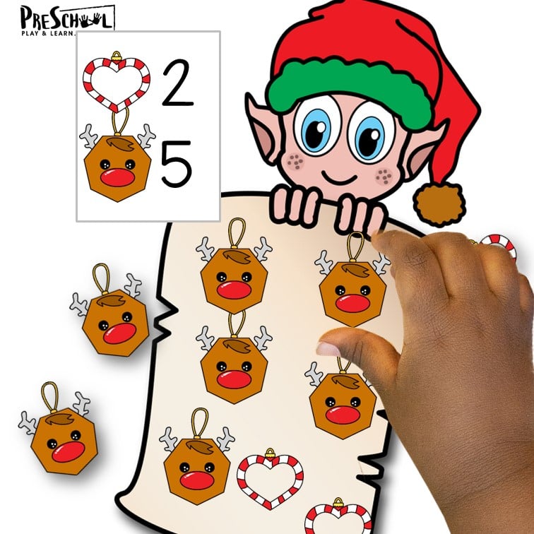 Christmas Elf Shape Matching Math Game (Free Printable!)