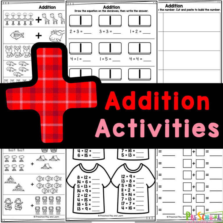 Preschool Math Activities – Free Addition Worksheets for Preschoolers