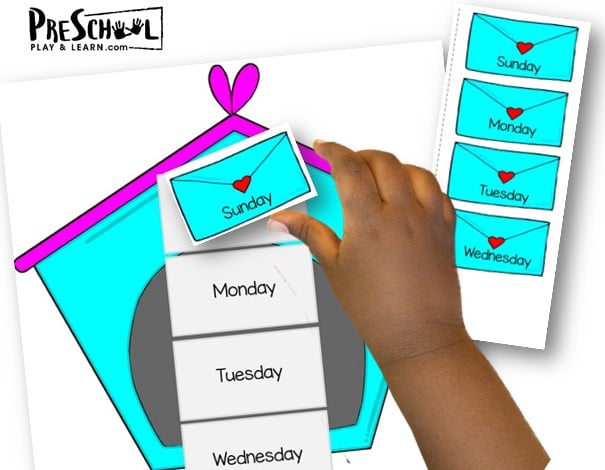 Get your preschool, pre-k, kindergarten, and first grade students excited about learning the days of the week with these free Valentine's Day activities that can easily be printed out!
